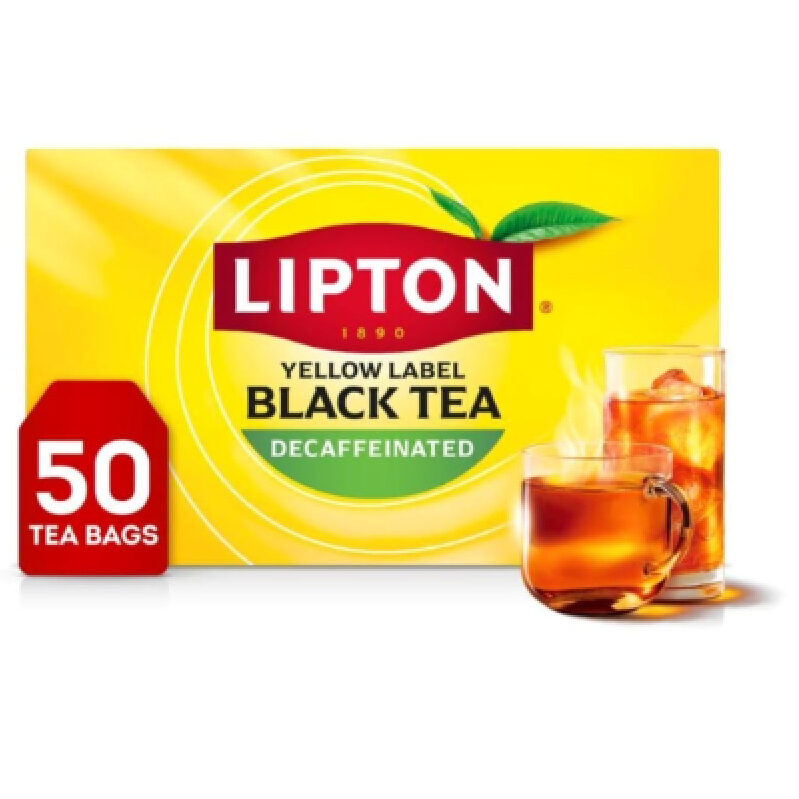 Lipton Yellow Label Black Tea - 50 Tea Bags - Your Daily Caffeine-Free Ritual