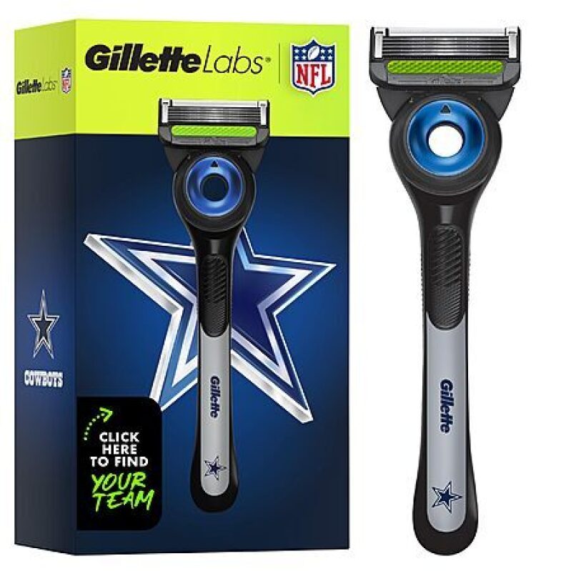 Gillette Labs Special NFL Cowboys Edition Shaving Razor with 4 Refills & Stand