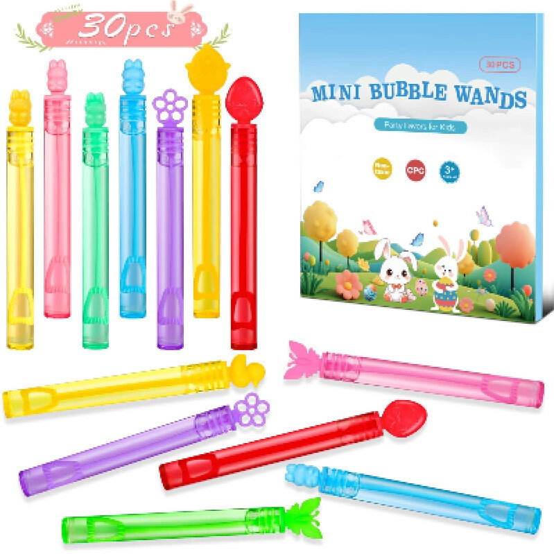 30 Pack Easter Mini Bubble Wands - Fun and Safe Party Favors for Kids