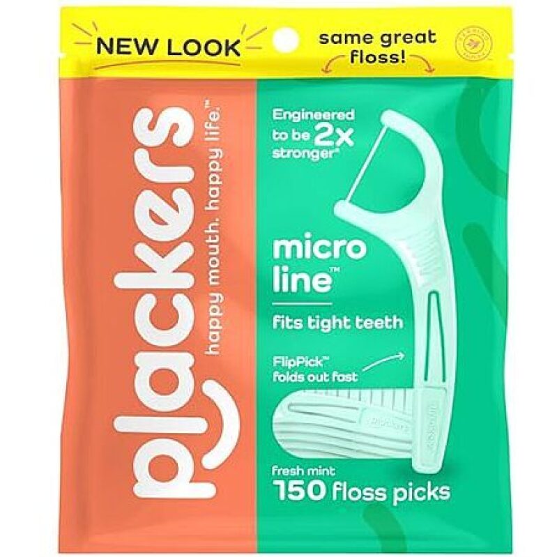 150-Count Plackers Micro Line Dental Floss Picks (Fresh Mint) - Affordable Oral Hygiene Solution
