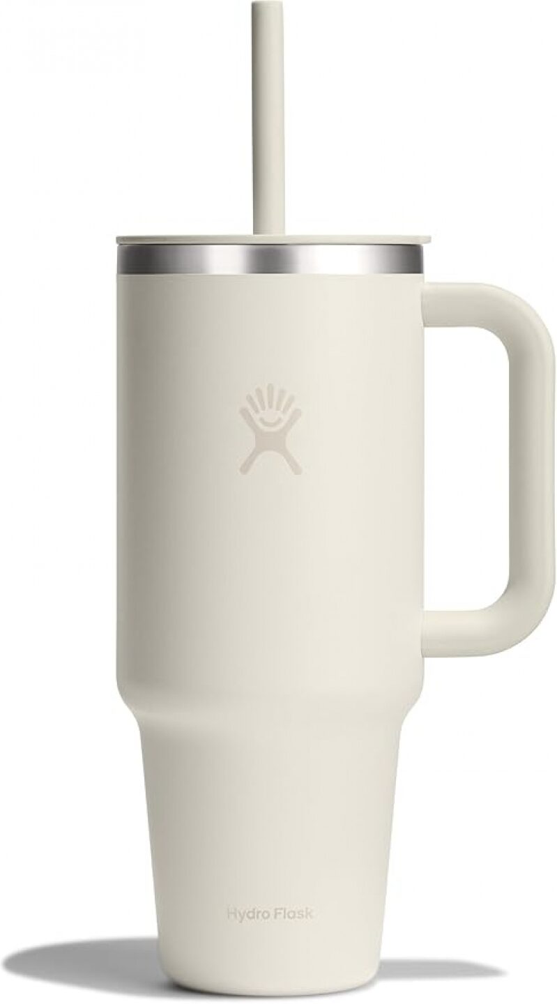 Hydro Flask Travel Tumbler - 40 Oz Insulated Stainless Steel with Handle, Lid, and Straw