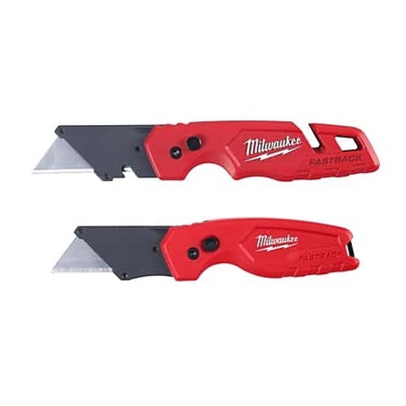 Milwaukee Fastback Compact Folding Utility Knife Set (2-Pack) - Red
