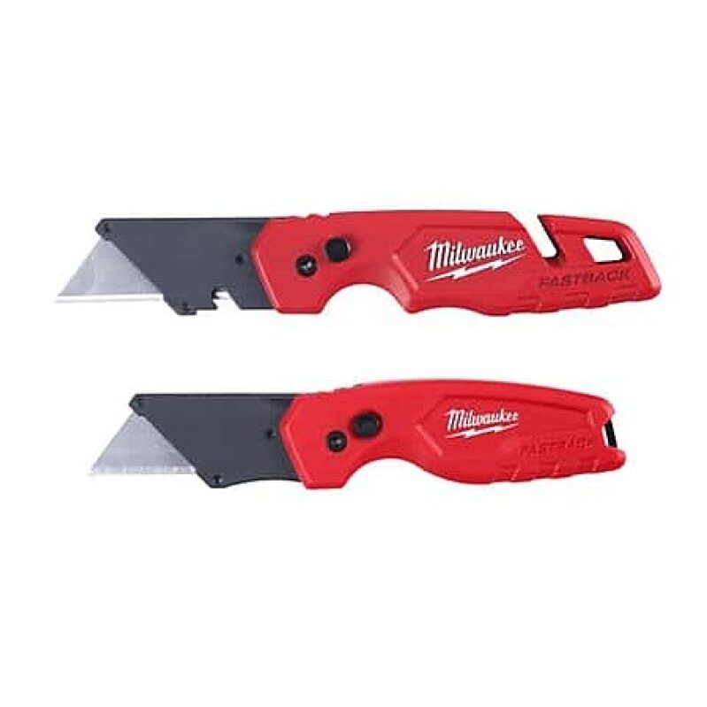 Milwaukee Fastback Compact Folding Utility Knife Set (2-Pack) - Red