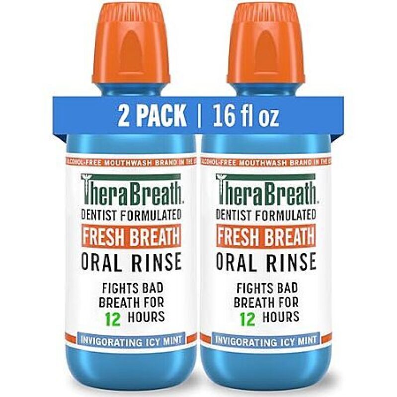TheraBreath Fresh Breath Oral Rinse - Icy Mint, 2-Pack 16oz
