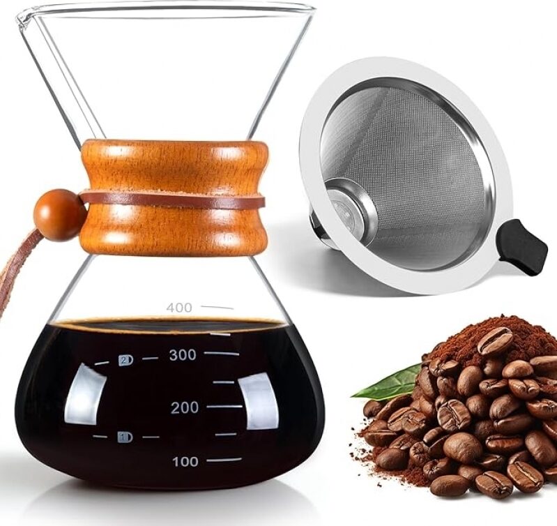 FrutPunch Pour Over Coffee Maker - Stainless Steel Filter