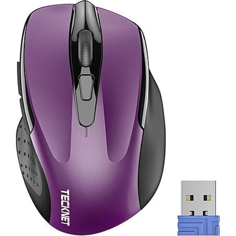 Affordable TeckNet Ergonomic Wireless Optical Mouse - 6 Buttons, 2600 DPI