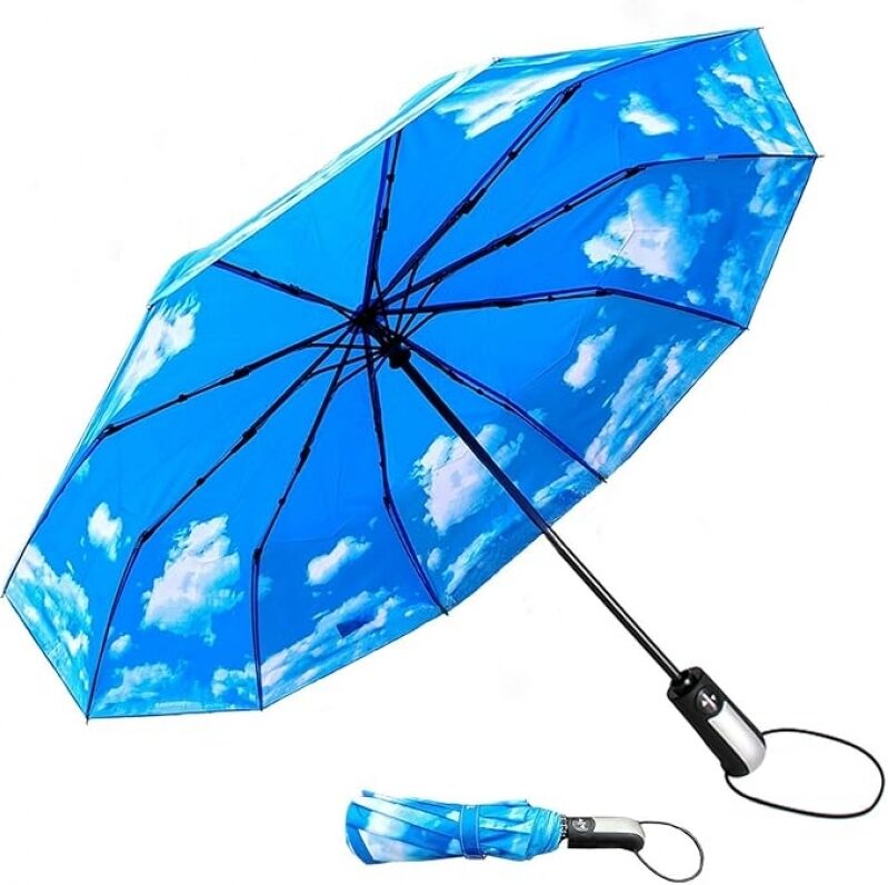 TradMall Windproof Travel Umbrella with 46 Inches Canopy