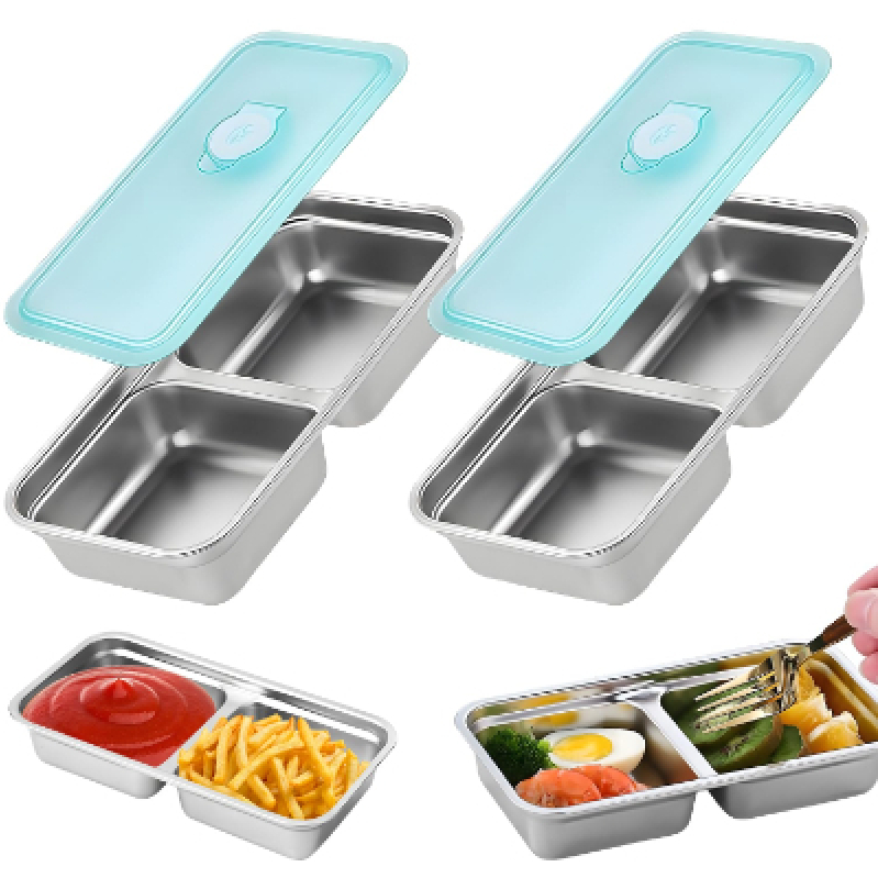 MAROJEIF Double Stainless Steel Food Containers - 2 Pack
