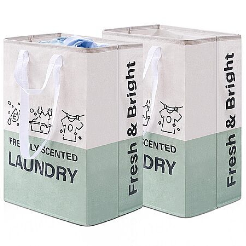 Elong Home 2-Pack 92L Collapsible Laundry Baskets - Space-Saving & Durable