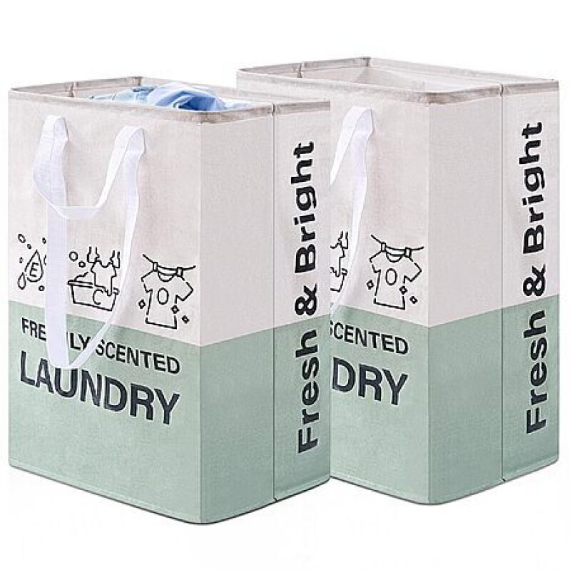 Elong Home 2-Pack 92L Collapsible Laundry Baskets - Space-Saving & Durable