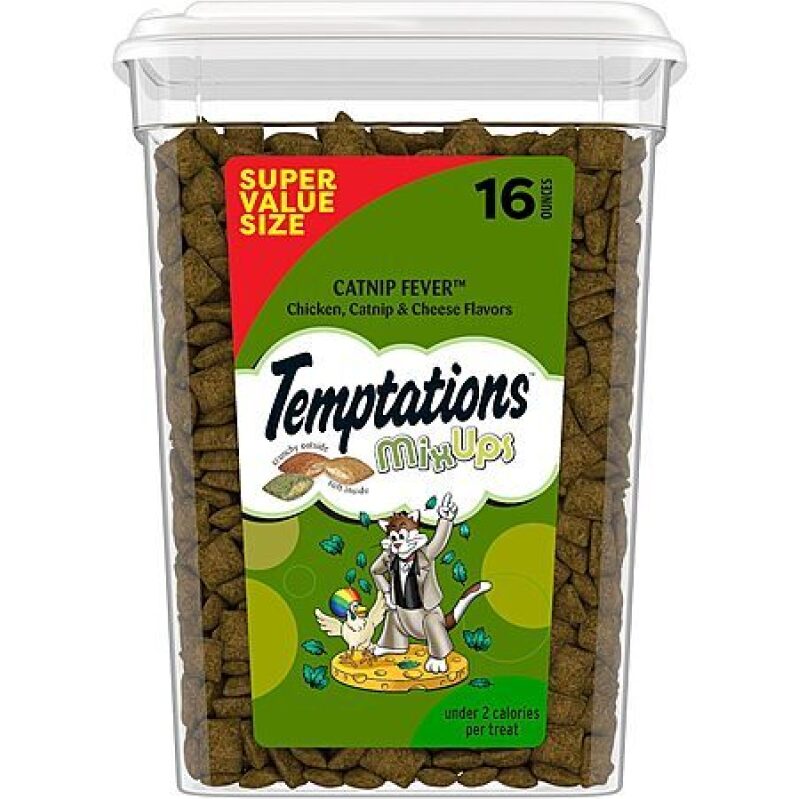 Temptations Classic Crunchy & Soft Cat Treats Tub - Catnip Fever Flavor