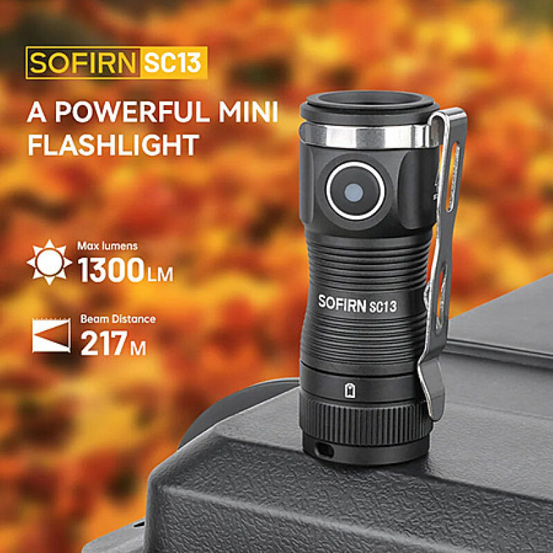 Sofirn SC13 1300-Lumens Rechargeable LED Mini Tactical Flashlight