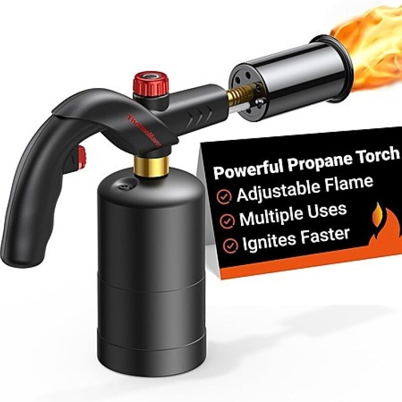 ThermoMaven Propane Torch w/ Adjustable Flame - Black