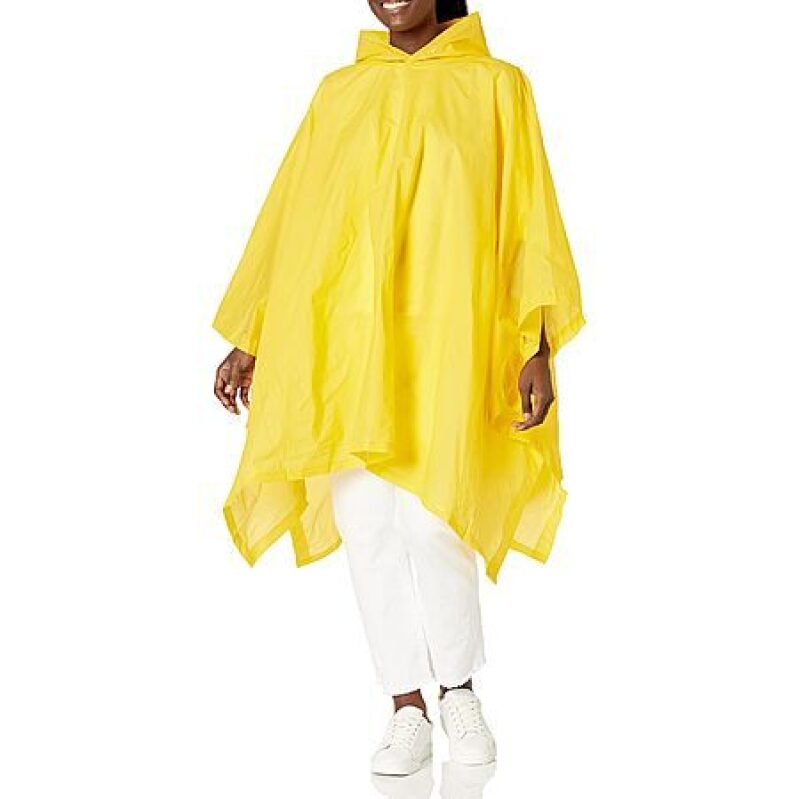 Lightweight Packable Rain Poncho - Yellow, Affordable Rainy Day Essential