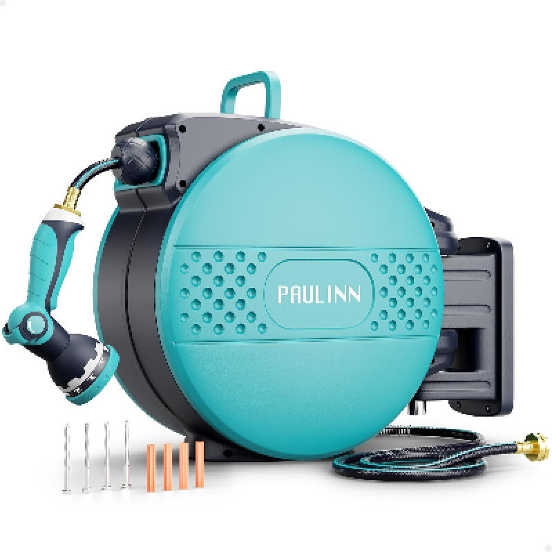PAULINN 100ft Retractable Garden Hose Reel - Special Deal at $65.5