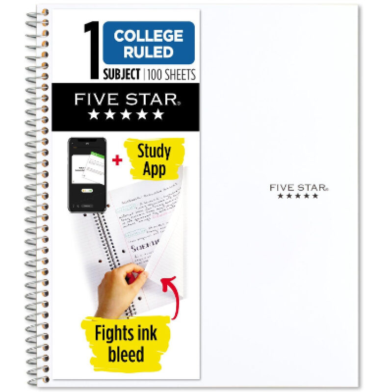 Five Star Spiral Notebook 100 Sheets - Special Deal