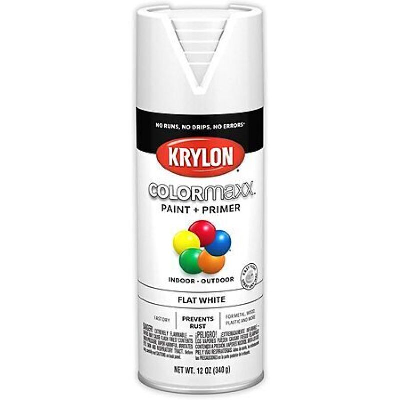 Krylon COLORmaxx Spray Paint & Primer - Flat White - Indoor/Outdoor