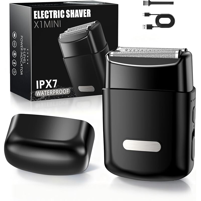TeckyGem EFS01 Electric Foil Shaver - 3 Blades, Waterproof, and Compact