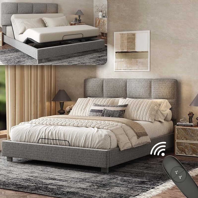 Flexispot All-in-One Adjustable Bed Frame Queen: Modern Minimalist Design