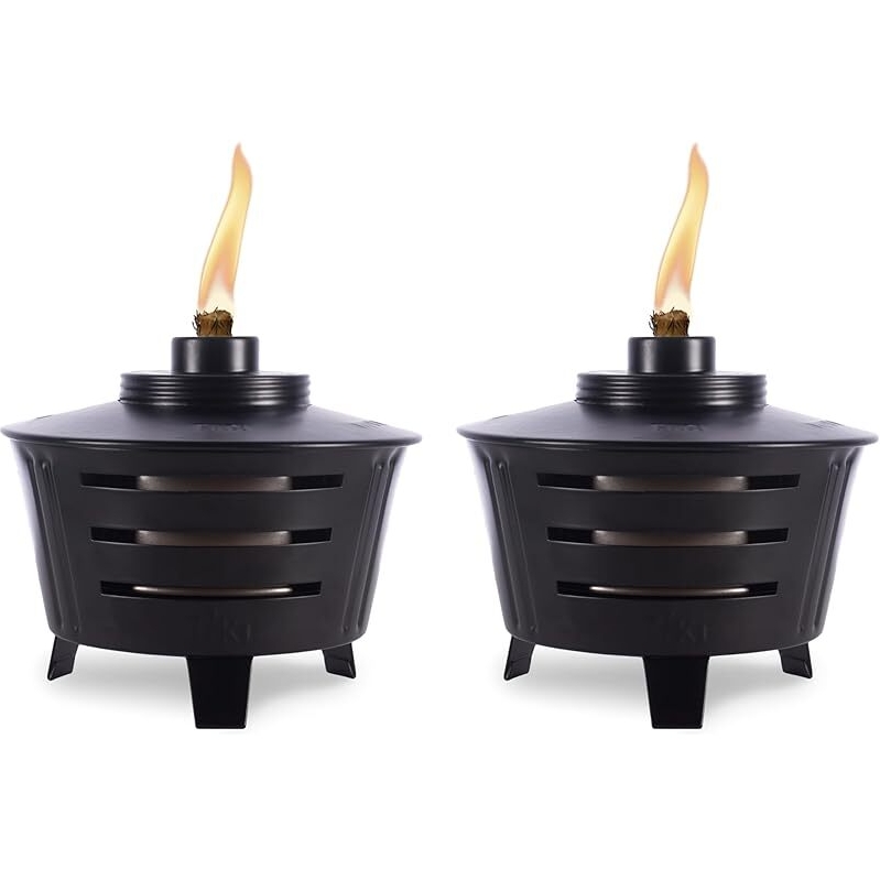 2-Pack TIKI Mini Fire Pit Tabletop Torch - Perfect for Patio and Backyard