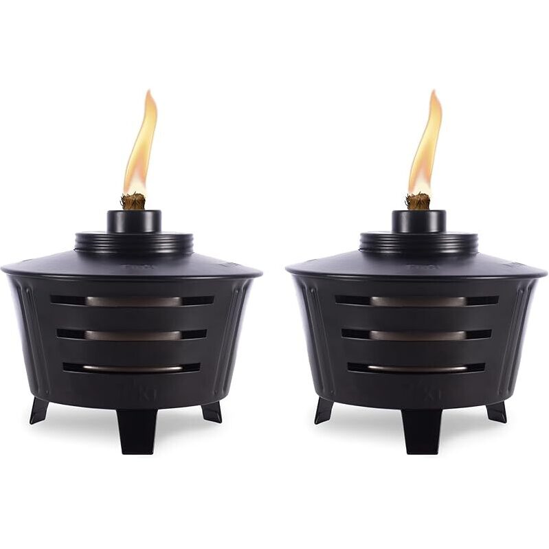 2-Pack TIKI Mini Fire Pit Tabletop Torch - Perfect for Patio and Backyard