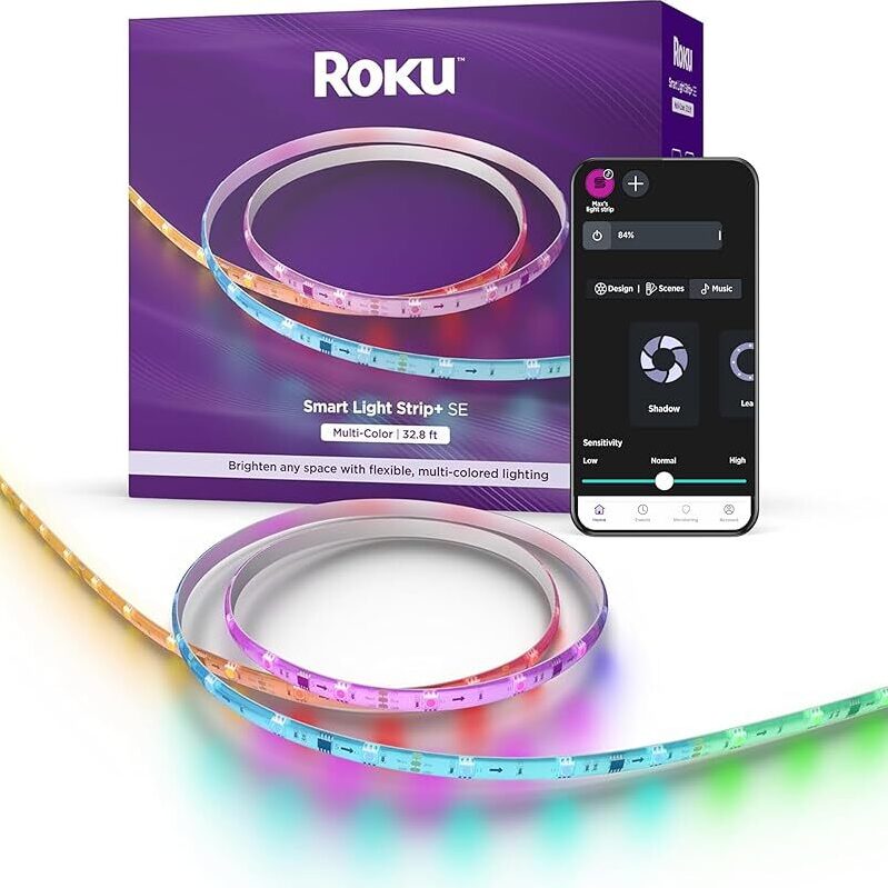 Roku Smart LED Light Strip+ - 32.8ft with Adjustable Brightness & Temperature