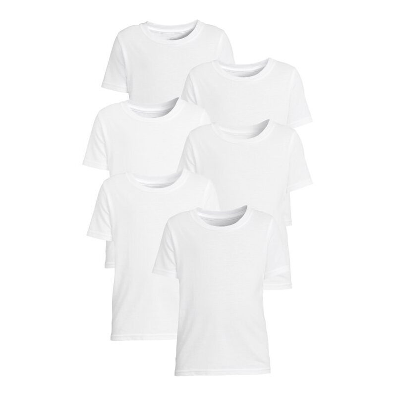 6-Pack Wonder Nation Toddler Boys Crew Undershirt - Soft, Comfortable, and Essential