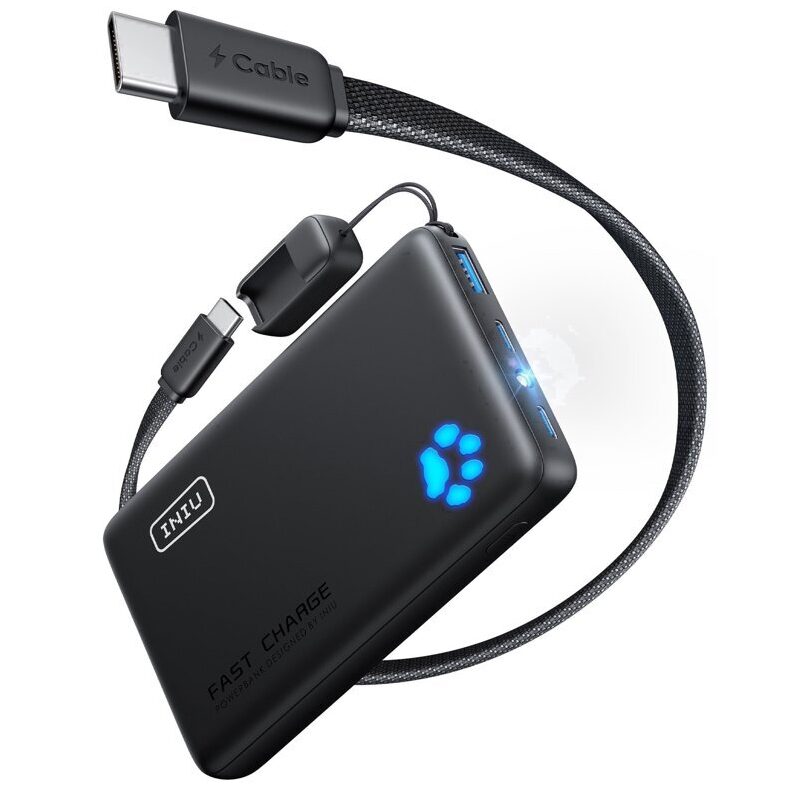 INIU Portable Charger: Compact 10000mAh Power Bank with 45W Fast Charging