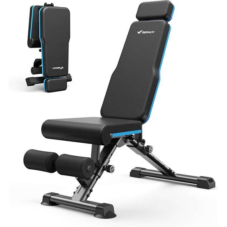 Adjustable Merach Weight Bench - Ergonomic & Durable for Home Gyms