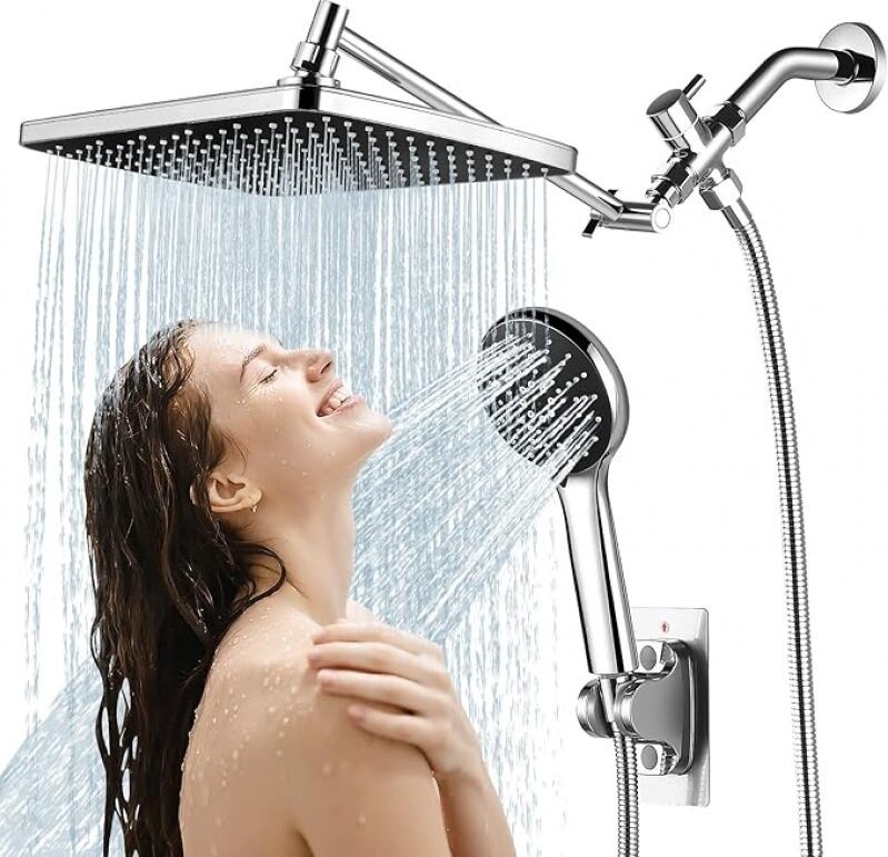 RNDIOZD Shower Head with Handheld Combo - 11.8 Inch Rain Shower with 5 Modes