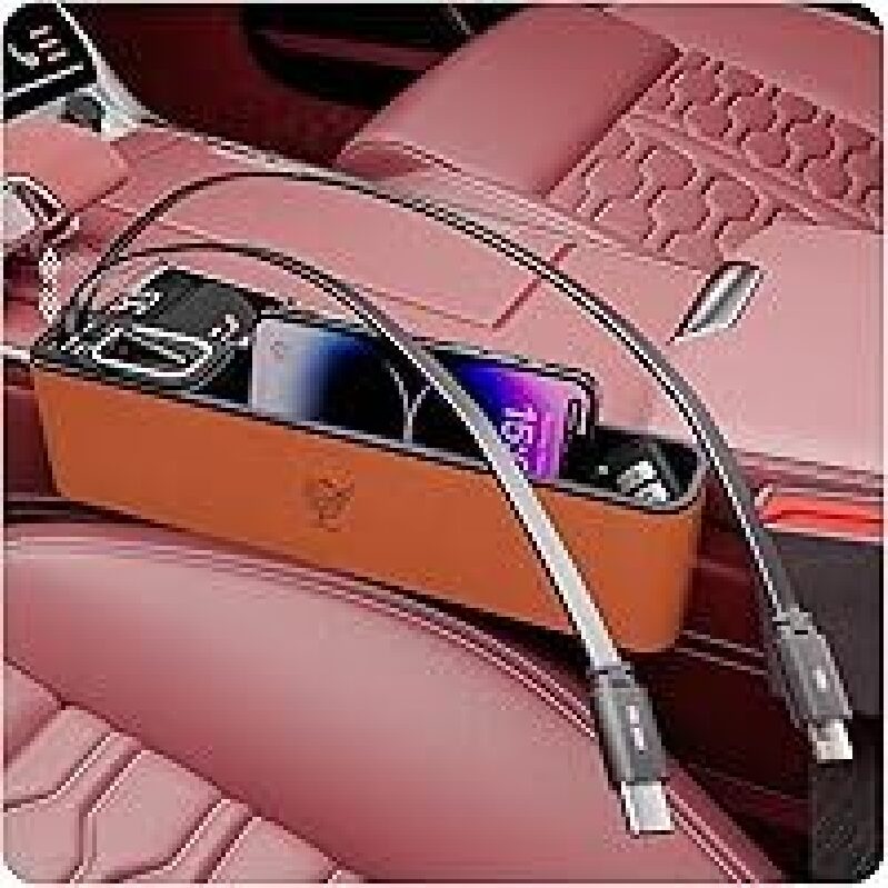 FlexTurtle Car Seat Gap Filler Organizer with 69W Car Charger