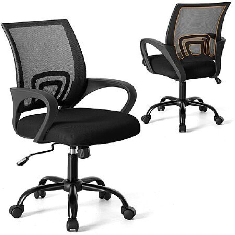 NEWBULIG Computer Desk Swivel Rolling Office Chair (black) - Affordable and Comfortable
