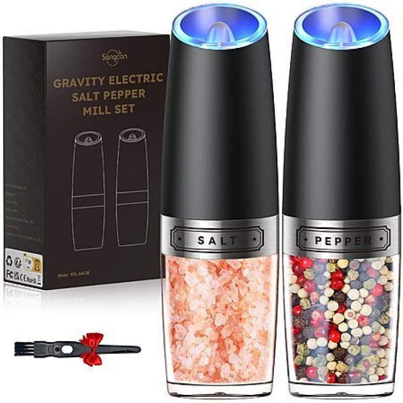 Prime 2-Piece Sangcon Electric Salt & Pepper Grinder Set w/ LED Light