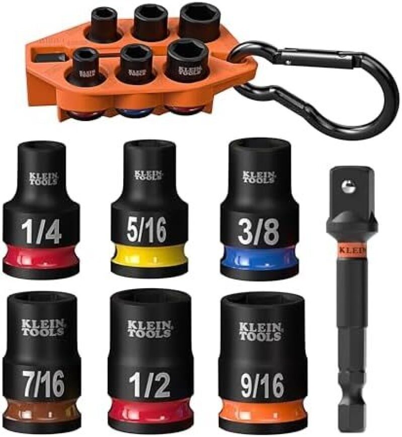 7-Pc Klein Tools SAE Grab-And-Go Impact Socket Set