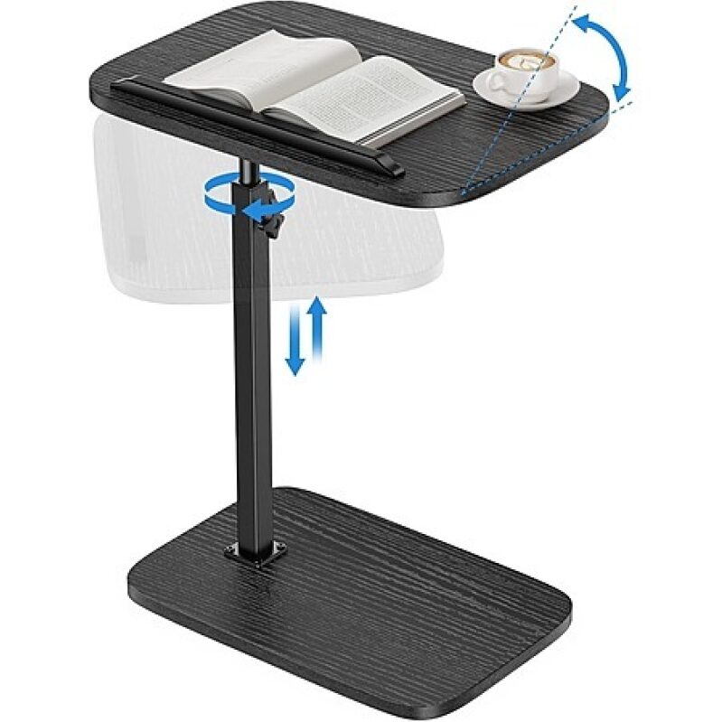 HUANUO Height Adjustment TV Tray with 360° Swivel & 90° Tilt - Perfect for Reading or Working