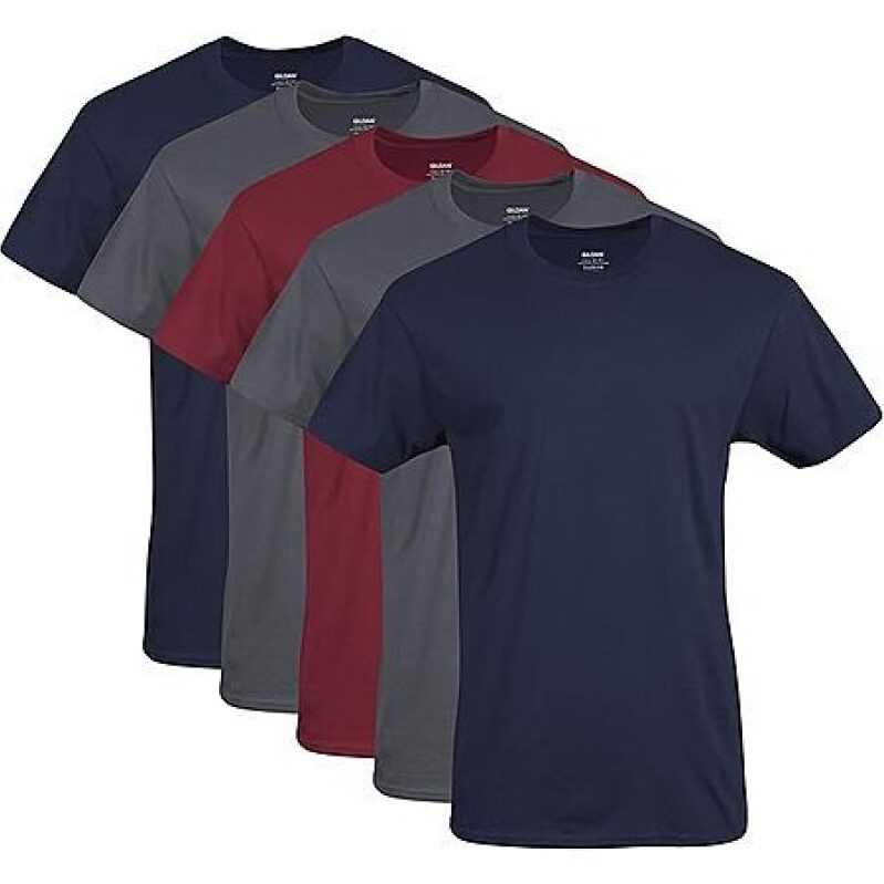 5-Pack Gildan Men's Crew T-Shirts - Ultimate Value Pack