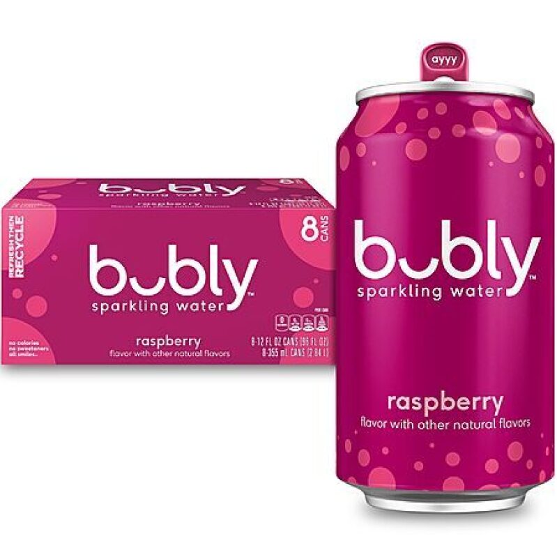 8-Pack 12-Oz Bubly Sparkling Water (Raspberry) - Affordable Refreshment