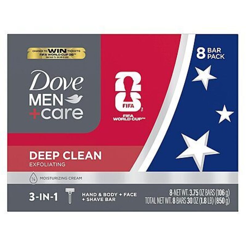 Dove Men+Care 3-in-1 Bar Soap for Deep Clean - 8-Pack