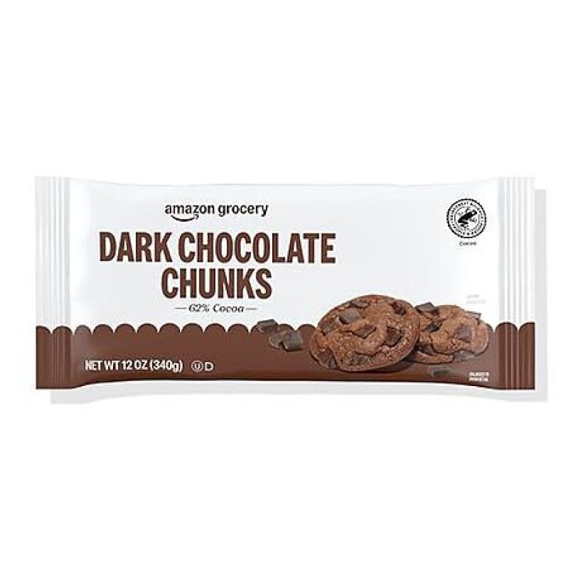 Amazon Grocery 62% Cocoa Dark Chocolate Chunks, 12 Oz