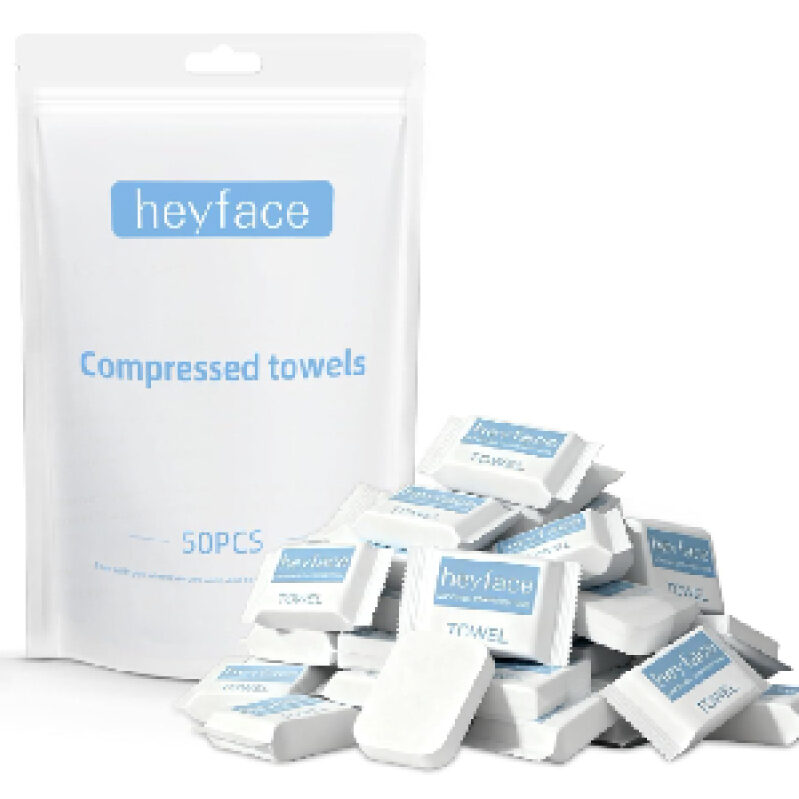 HEYFACE Compressed Towels - 50 Pack, High Value Deal