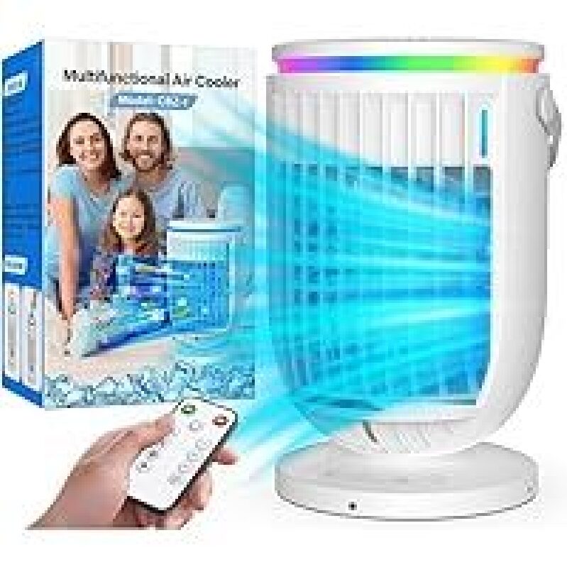 JYew 4-in-1 Rotating Evaporative Mini Air Conditioner Fan with Humidifier