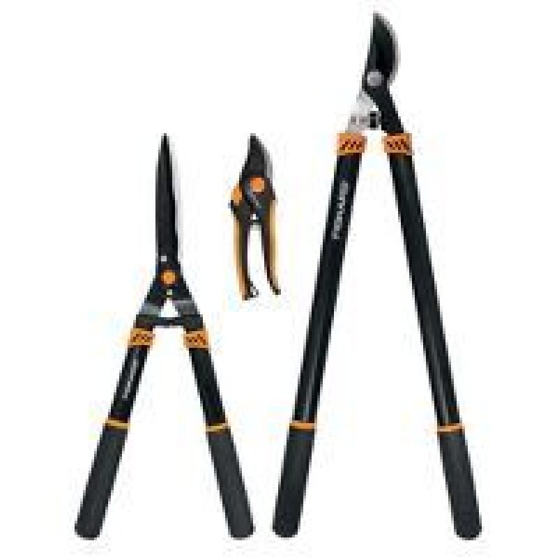 Fiskars 3-Piece Tree & Shrub Care Set - High-Quality Metal Blades