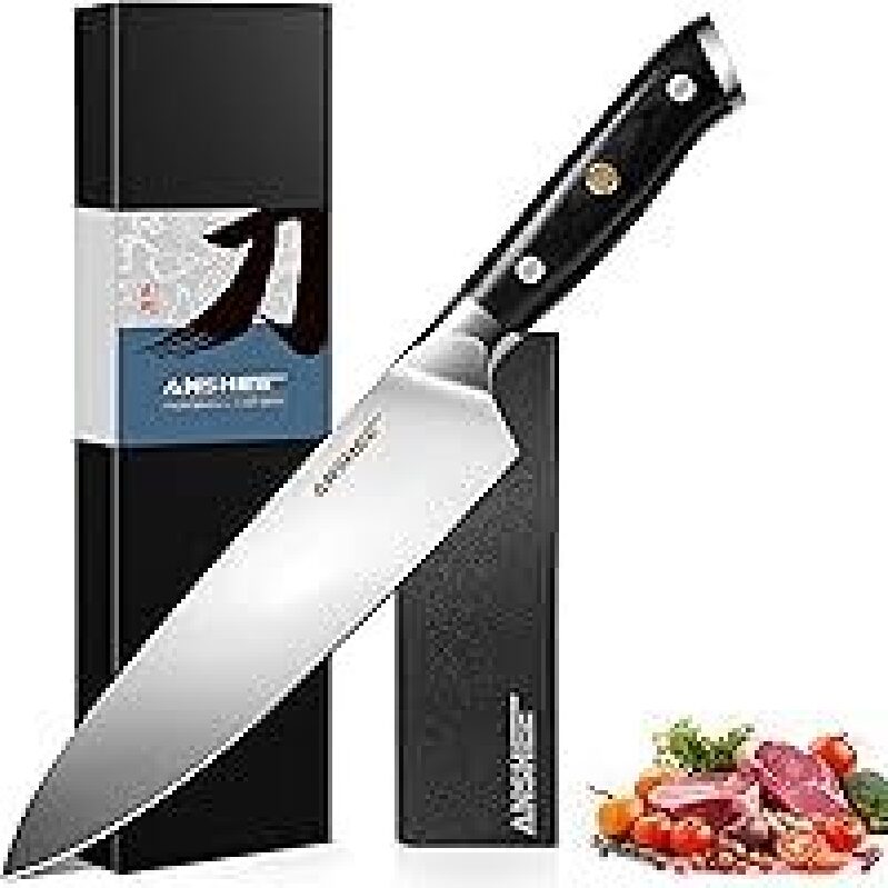 Anshee 8-Inch Stainless Steel Full Tang Gyuto Chef Knife - Premium Quality and Durability