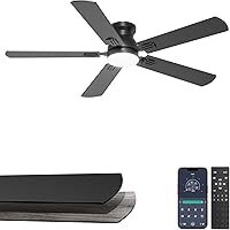 Ohniyou 52-in Low Profile Brushless Motor Ceiling Fan Light with Remote