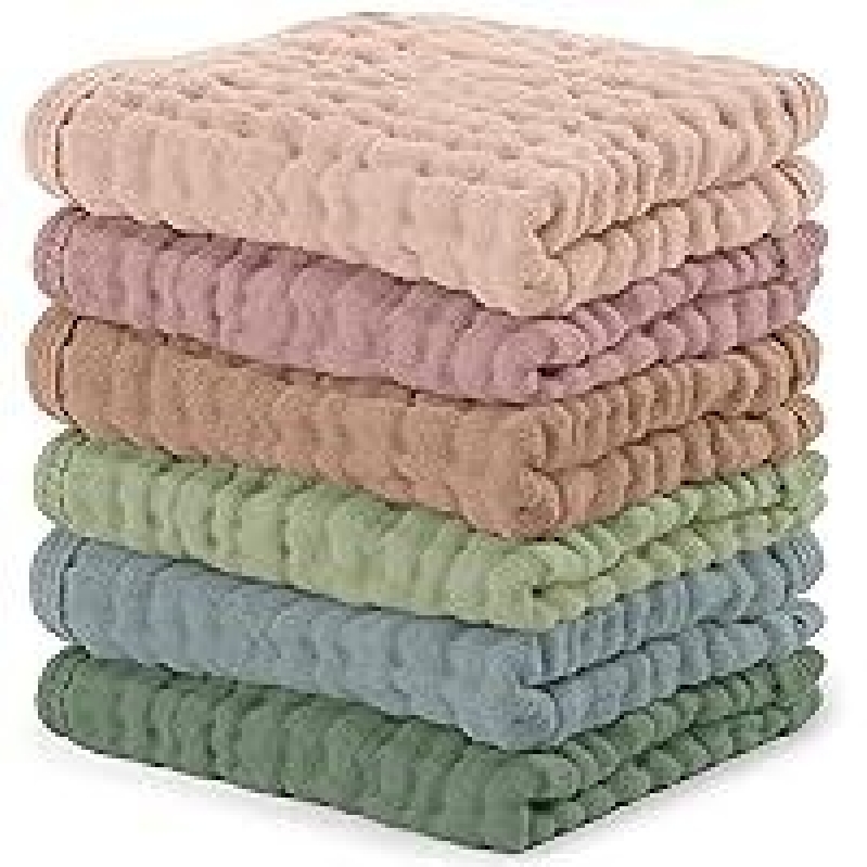 6-Pack Comfy Cubs Muslin Baby Washcloths - Soft and Gentle for Newborns