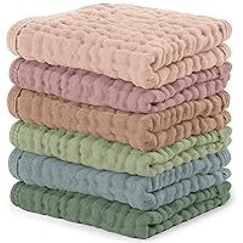 6-Pack Comfy Cubs Muslin Baby Washcloths - Soft and Gentle for Newborns