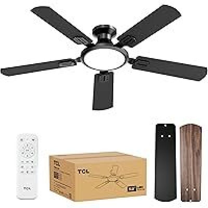 TCL 52-inch Low Profile Ceiling Fan with Light and Remote Control