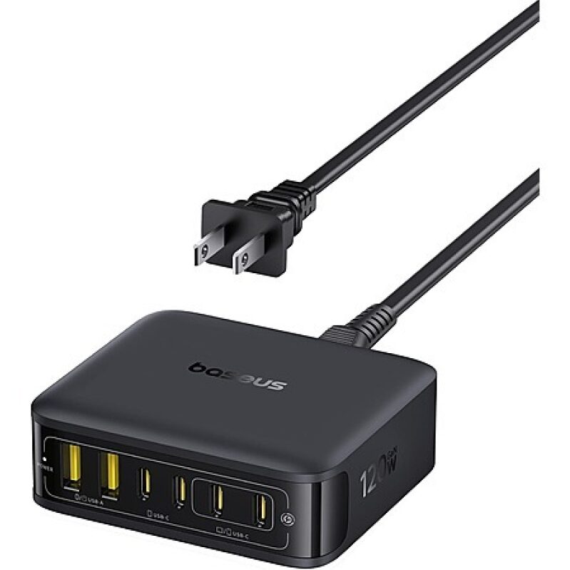 Baseus 6-Port USB Charging Station w/ 120W Output - Black