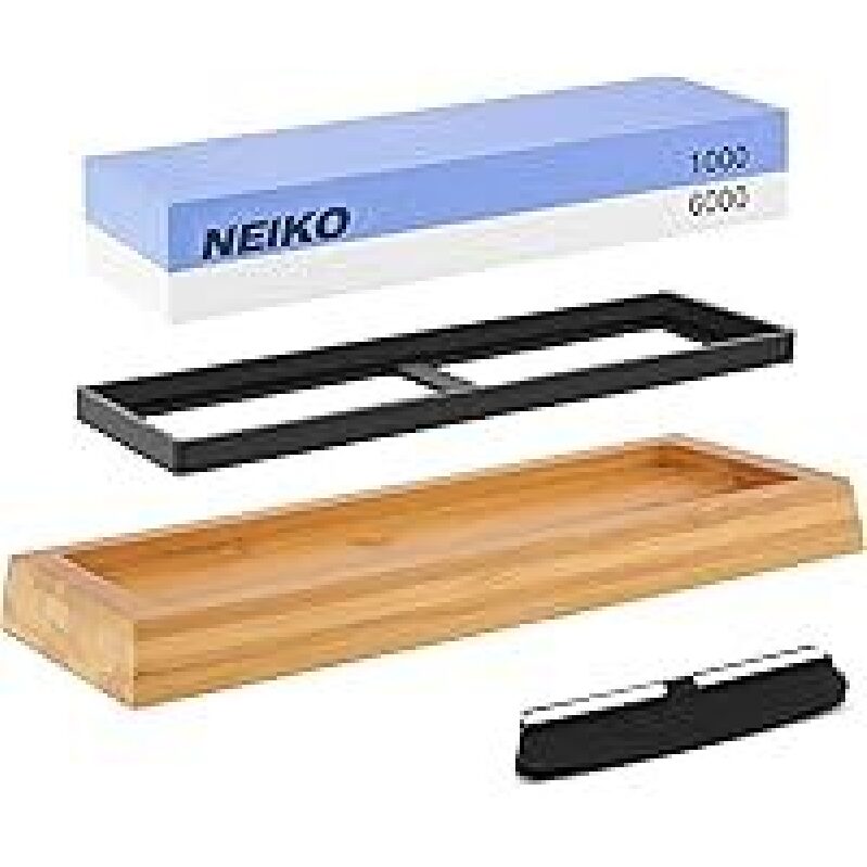 NEIKO 54002A Whetstone 1000/6000 Wet Stone Sharpening Kit for Durable Knife Maintenance