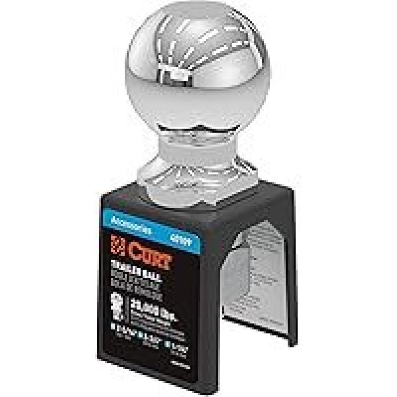CURT 40109 Chrome Trailer Hitch Ball 20,000 lbs - Reliable Towing Strength